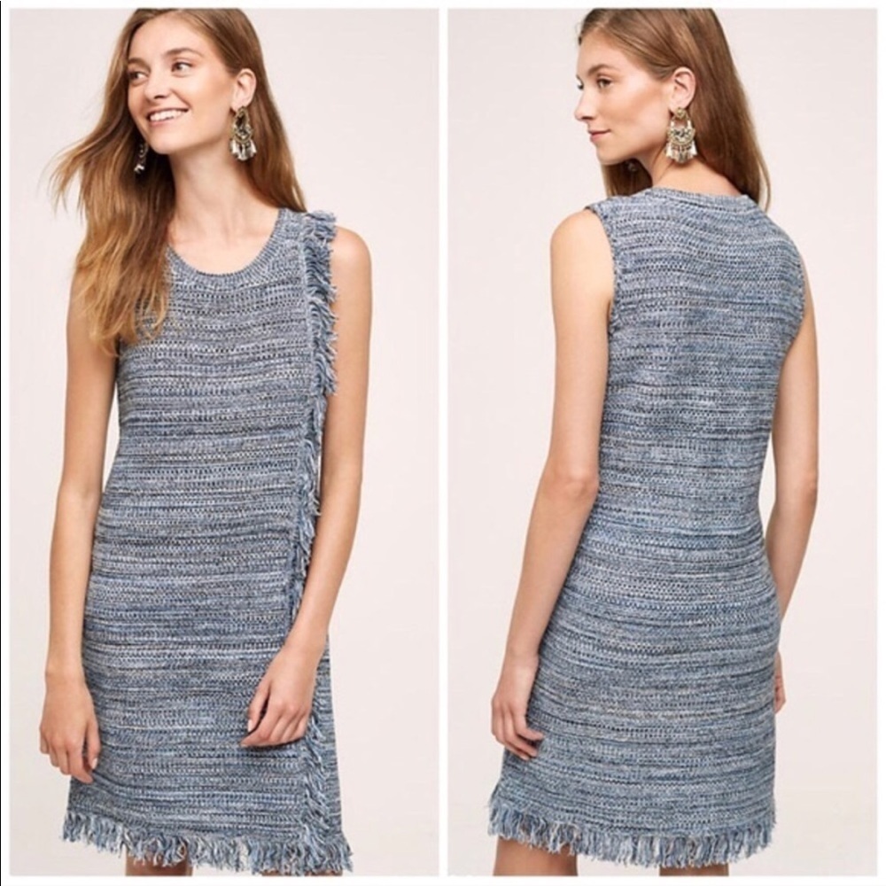 • Holding Horses • Knit Fringe Ombré Blue Dress M